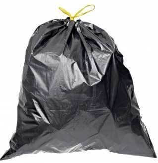 LDPE poly bags for garbage 60lt with draw-string black